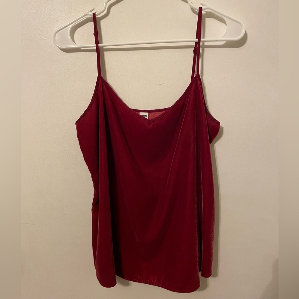 Old Navy Velvet Red Fitted Camisole Top